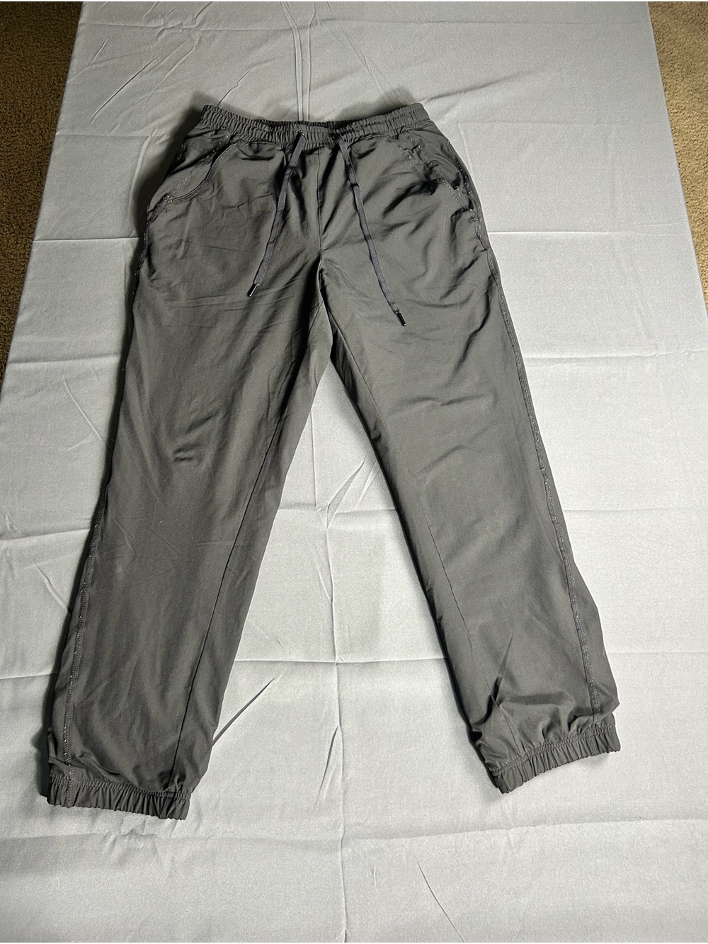 Gerry Gray Fleece-Lined Jogger Pants M/M Drawstring Elastic Waist Slash Pockets